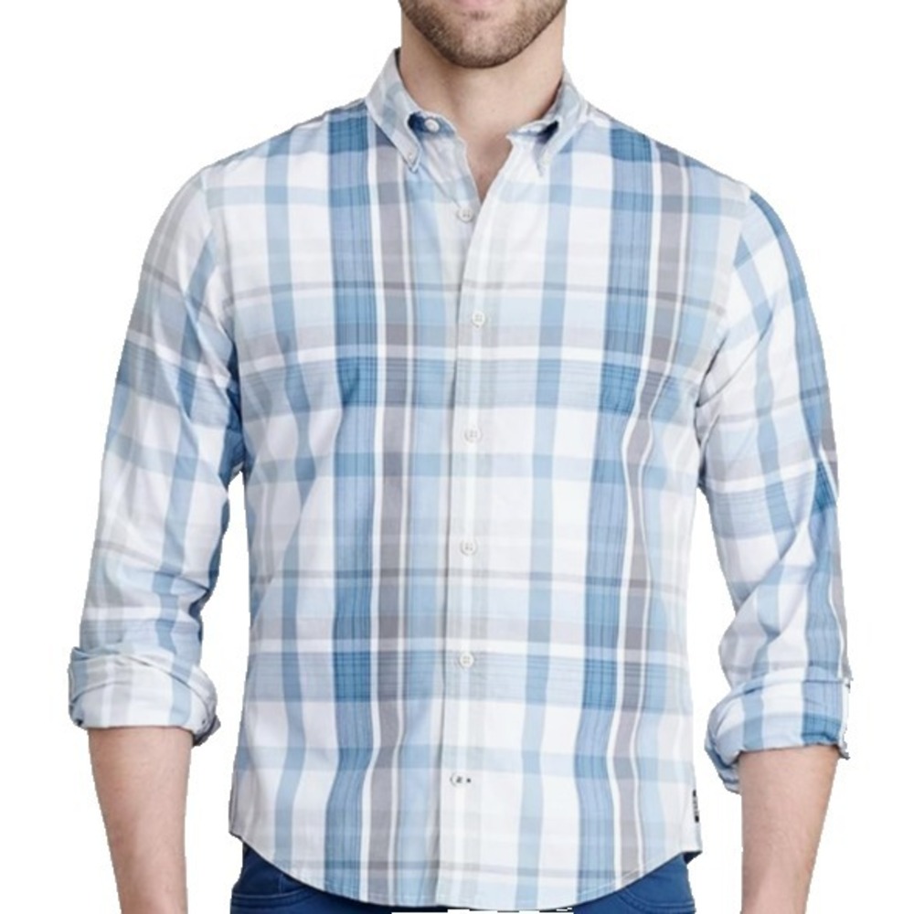 IZOD Mans Size S - Woven Plaid Button-Up Long Sleeve